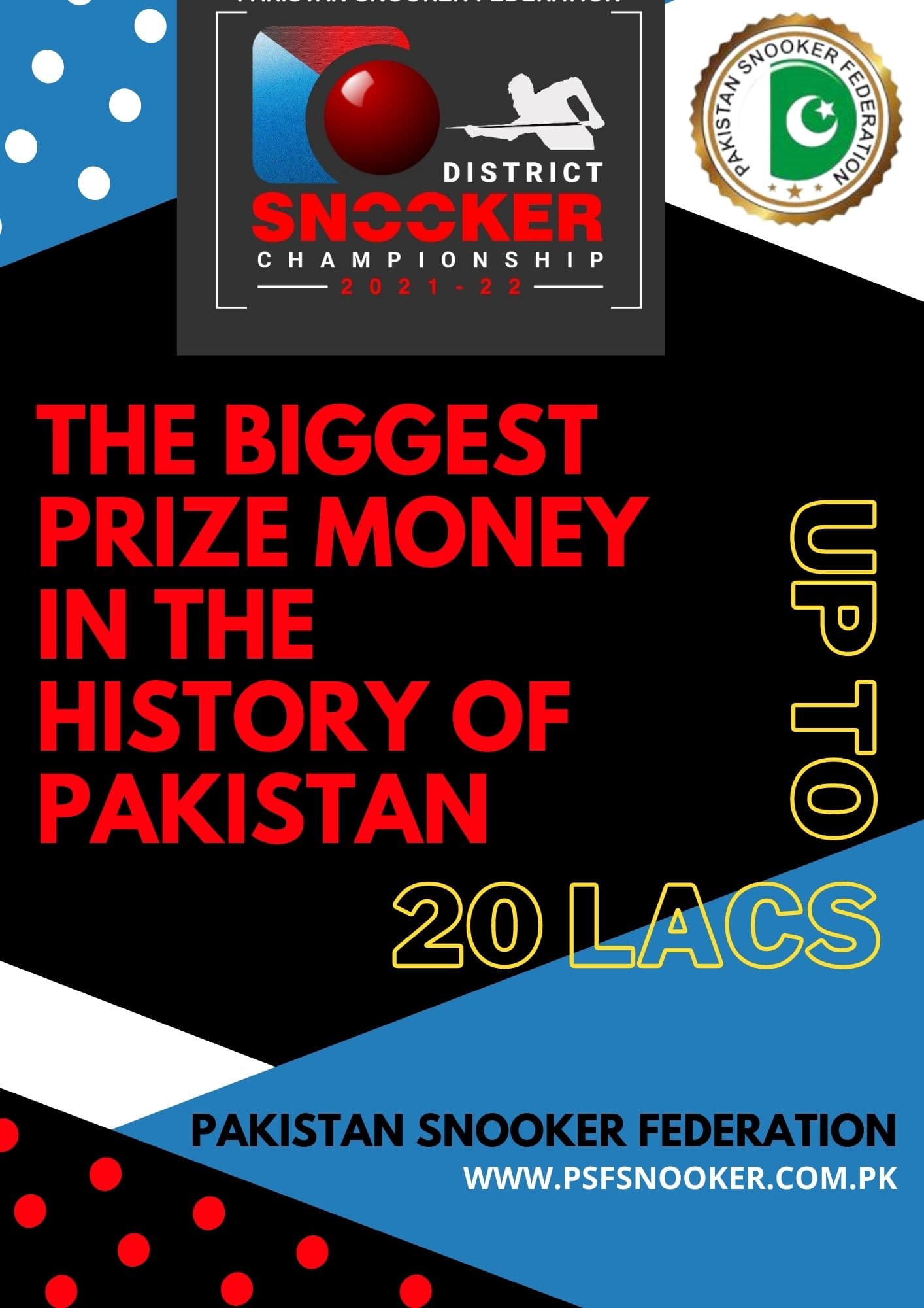 District Snooker Championship 2021–22 — The Biggest Prize Money in Pakistan's History